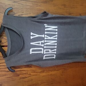 Gray Sleeveless Graphic Top